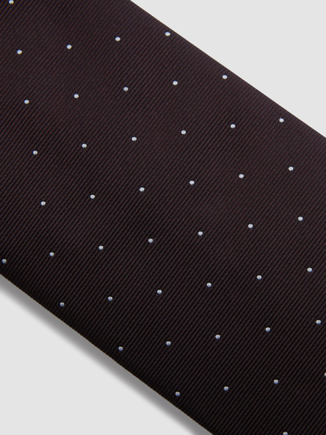 Reiss Polka Dot Silk Tie in Burgundy
