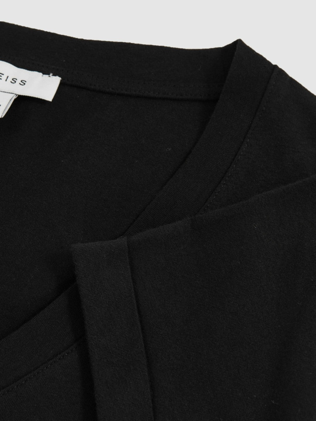 Reiss Cotton-Jersey V-Neck T-Shirt in Black