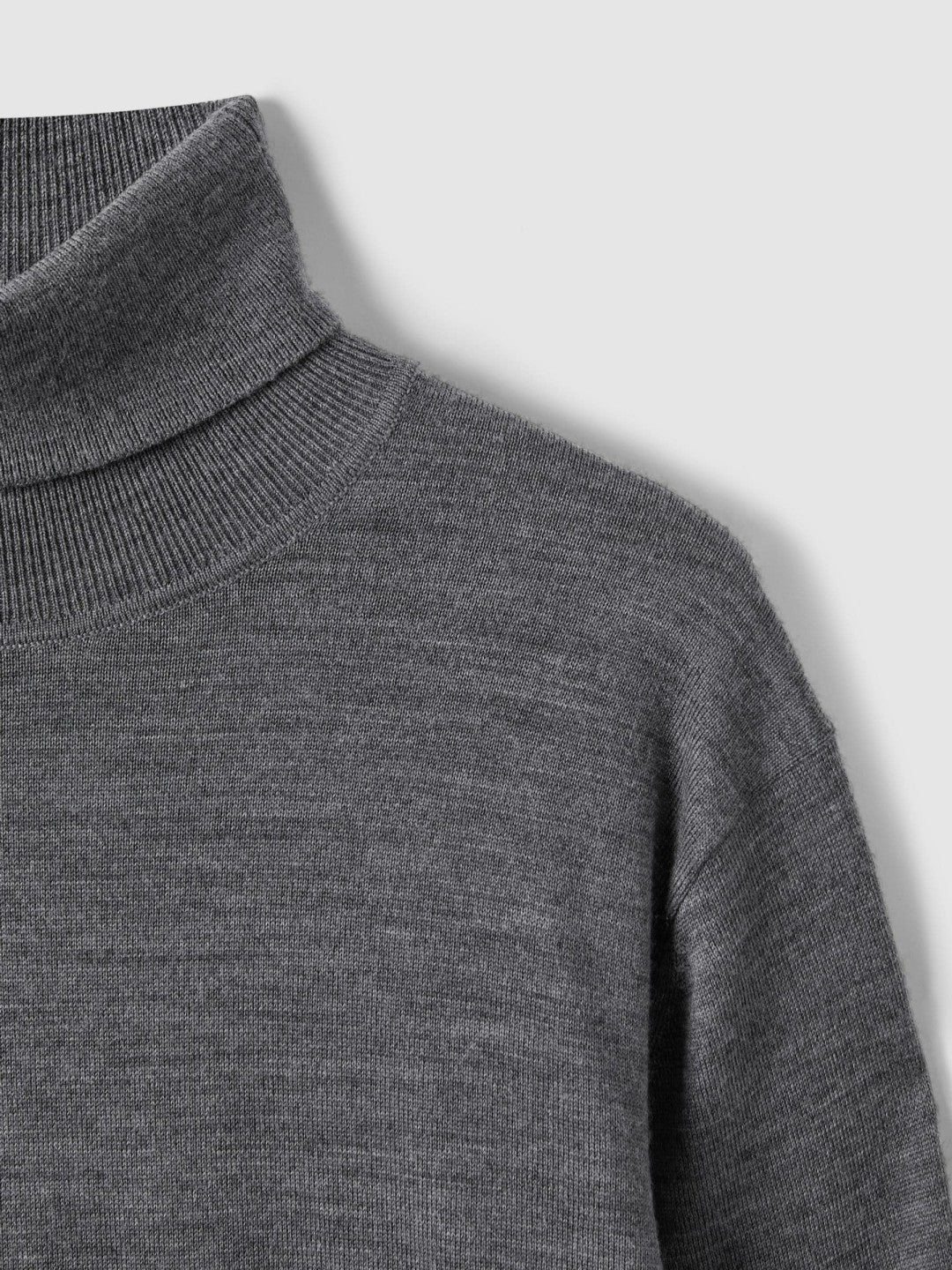 Reiss Featured - Slim Fit Merino Wool Roll Neck Jumper in Derby Grey Marl