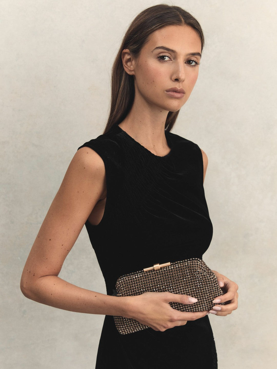 Reiss Affordable - Embellished Clutch Bag in Gold