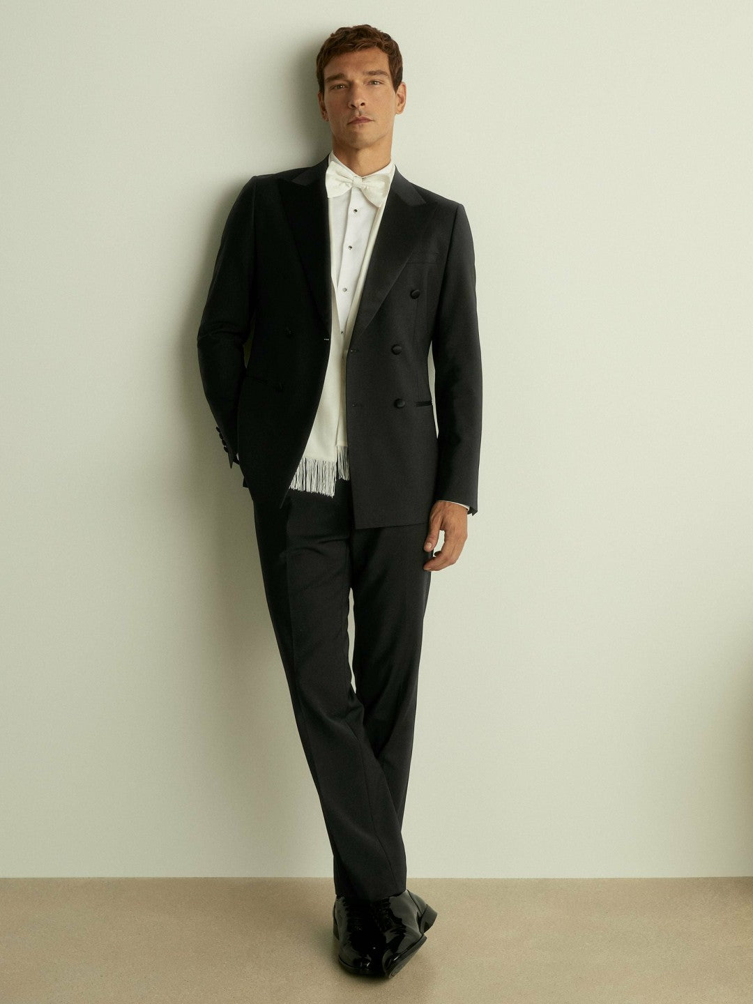 Reiss Savings - Double Breasted Tuxedo Slim Fit Jacket in Black