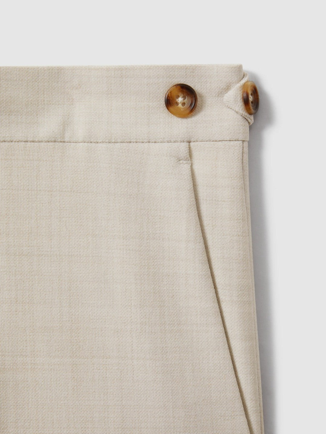 Reiss Slim Fit Side Adjuster Trousers in Stone