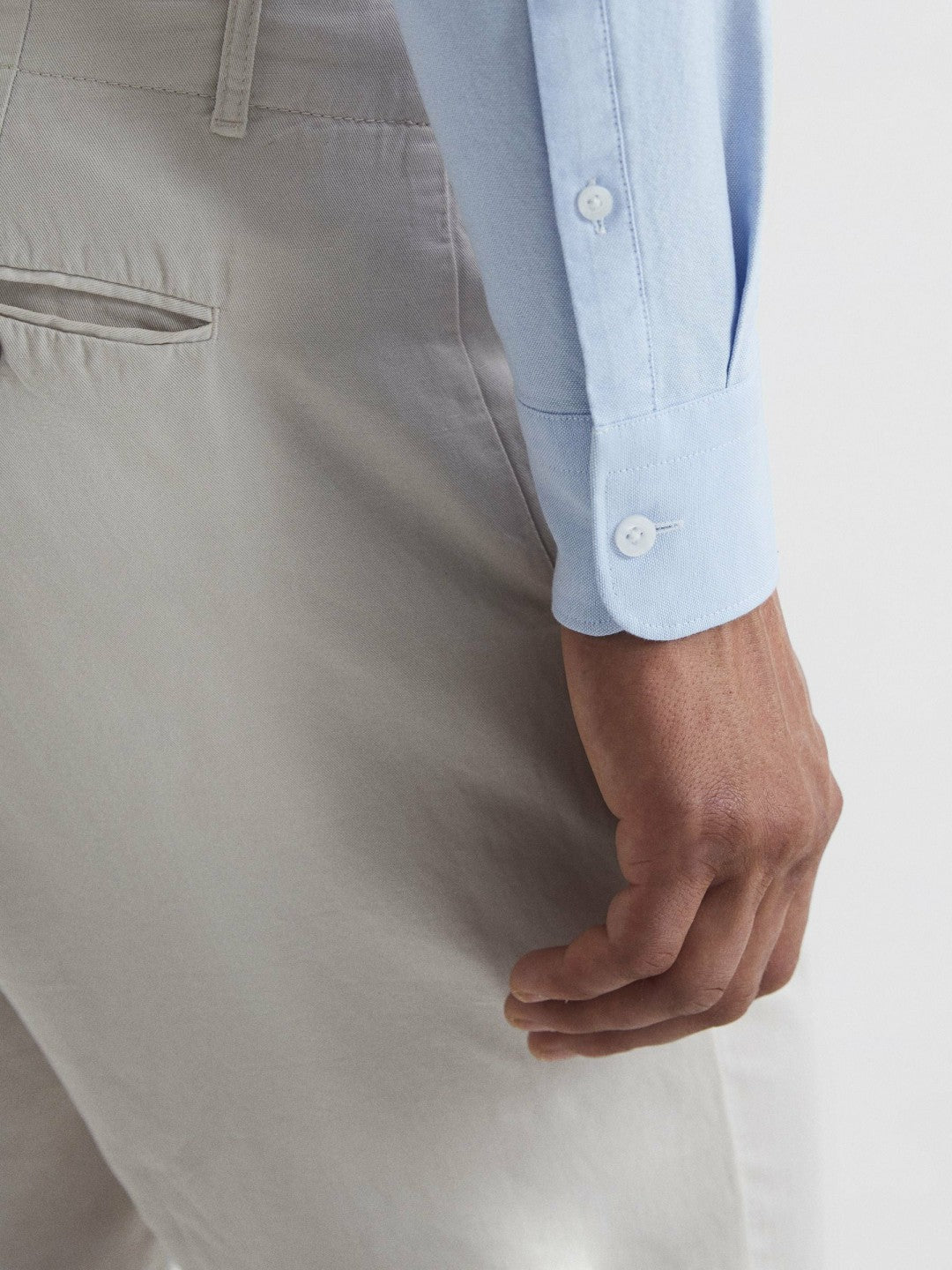 Reiss Soft Wash Button Down Oxford Shirt in Soft Blue