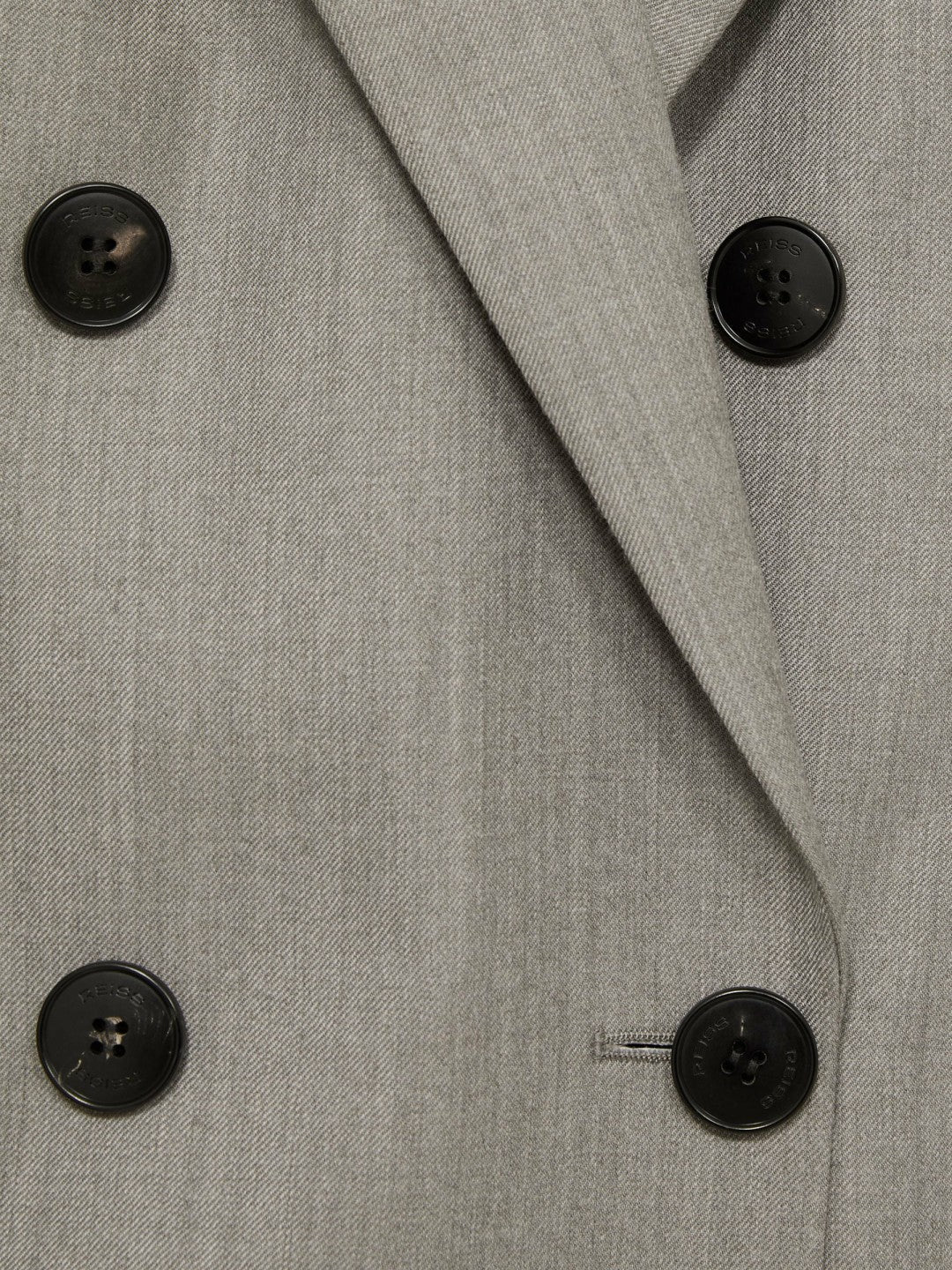 Reiss Wool Oversized Double-Breasted Blazer in Grey