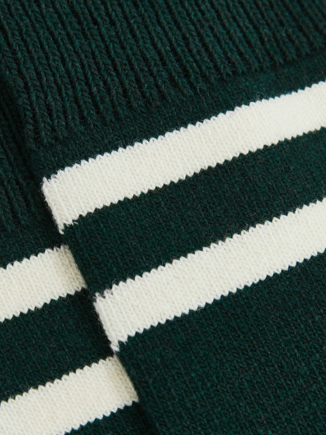 Reiss Affordable - Striped Socks With Wool And Cashmere in Forest Green/Ecru