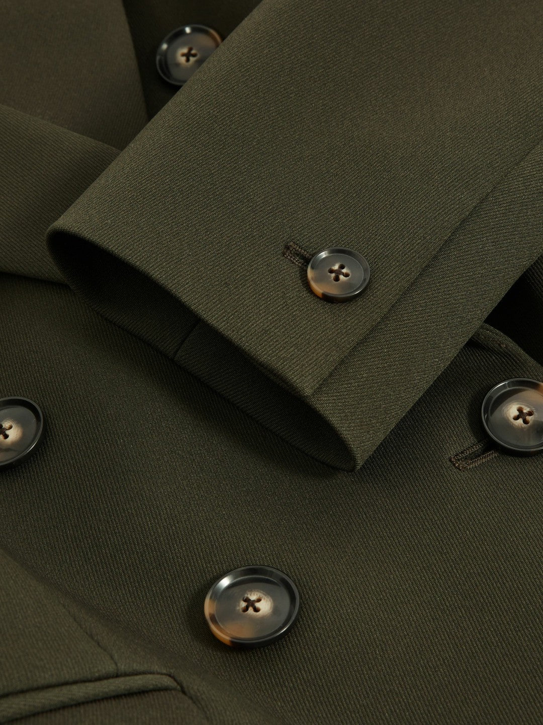 Reiss Twill Double-Breasted Blazer in Green