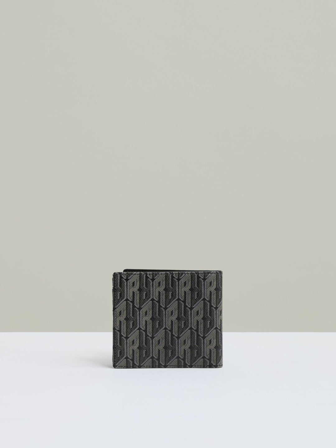Reiss Coated Canvas Monogram Wallet in Black