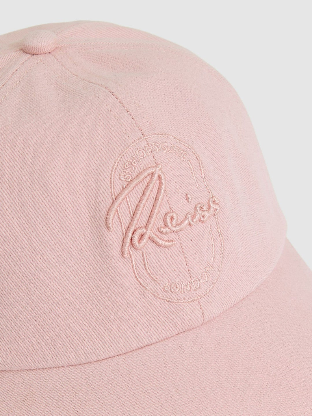 Reiss Cotton Logo-Embroidered Baseball Cap in Washed Pink