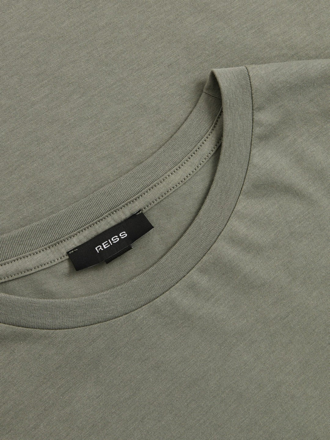 Reiss Popular Choice - Cotton Crew Neck T-Shirt in Dark Sage
