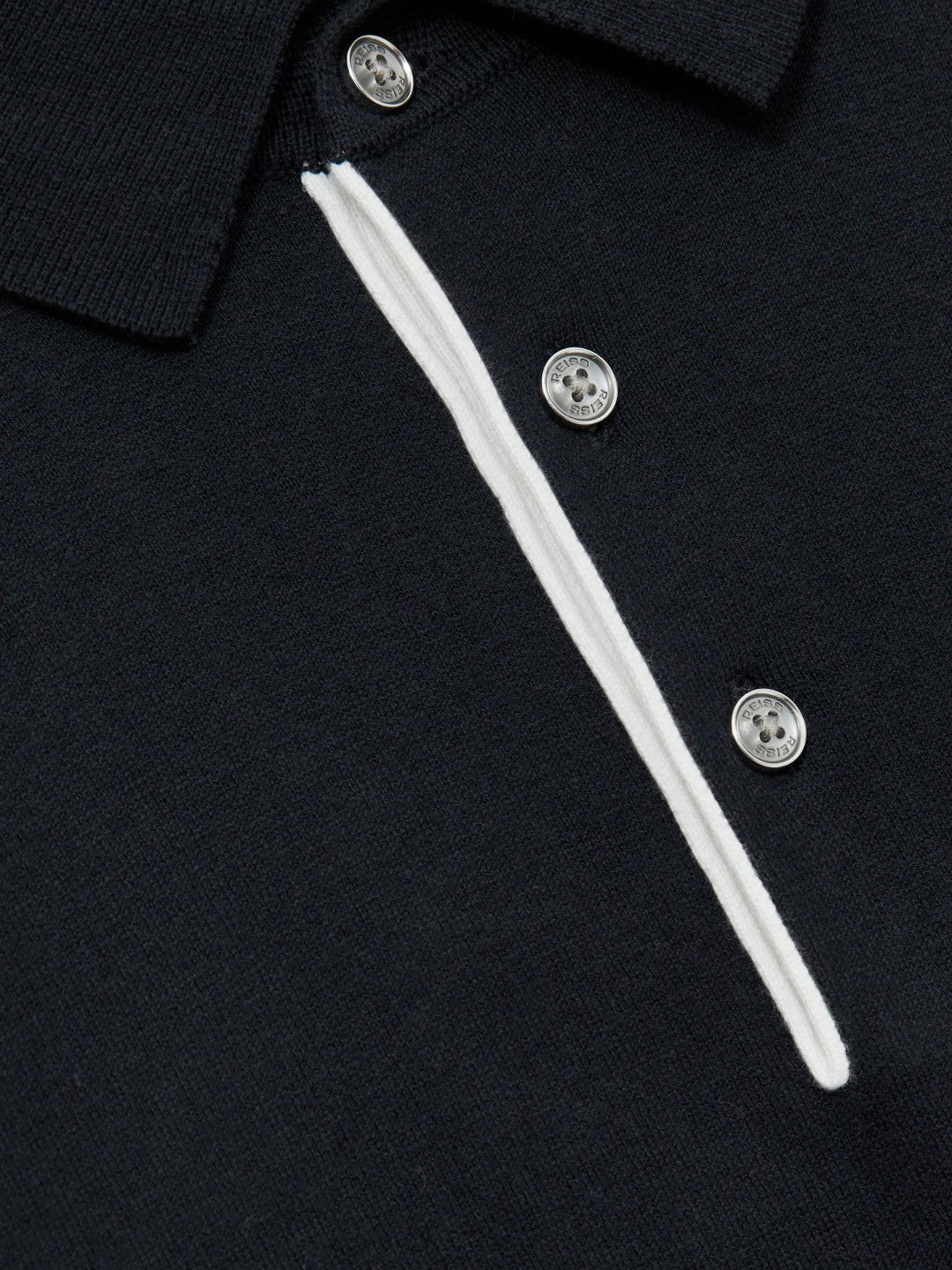 Reiss Contrast-Placket Polo Shirt With Cotton in Navy
