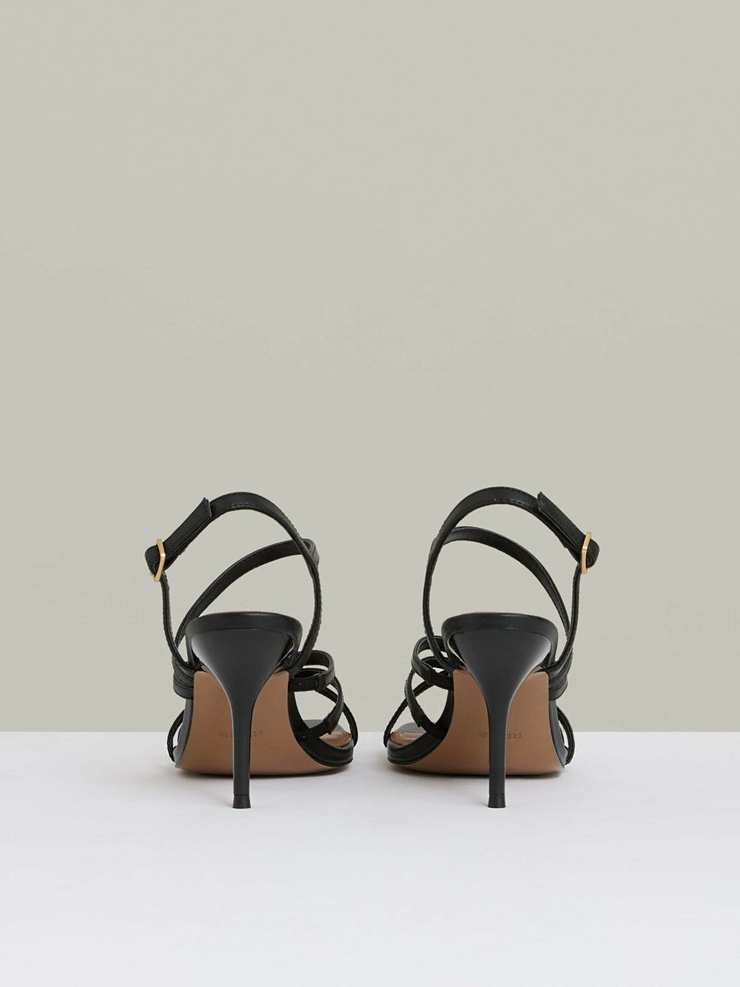 Reiss Leather Strappy Stiletto Sandals in Black