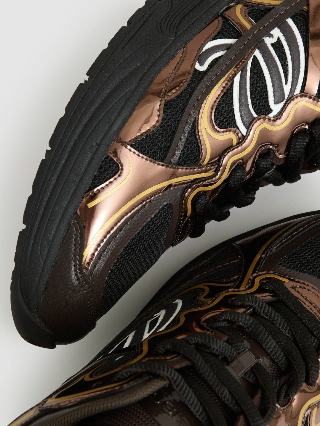 Reiss Featured - Overlay Logo Running Trainers in Electric Brown