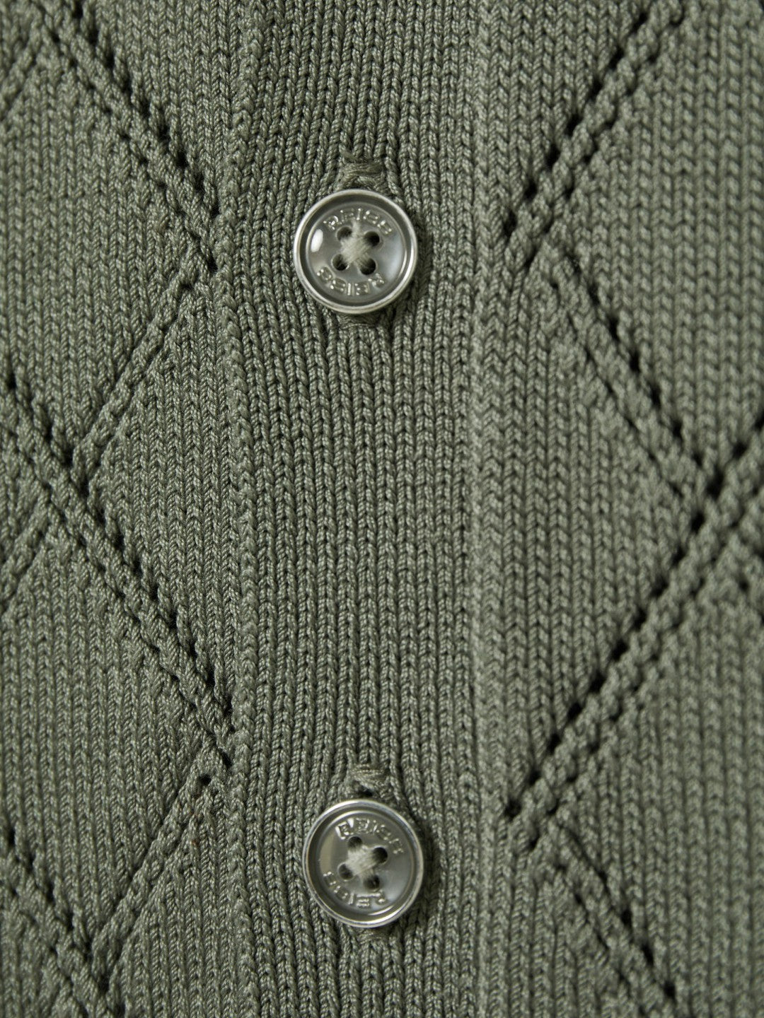 Reiss Best Seller - 3-9 yrs Cotton Blend Diamond Knit Shirt in Dark Sage