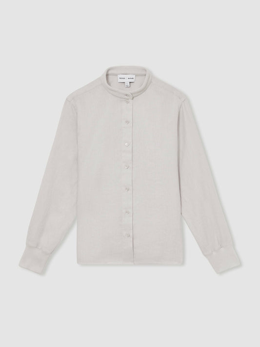 Reiss | Les 100 Ciels Linen Shirt in Soft Grey