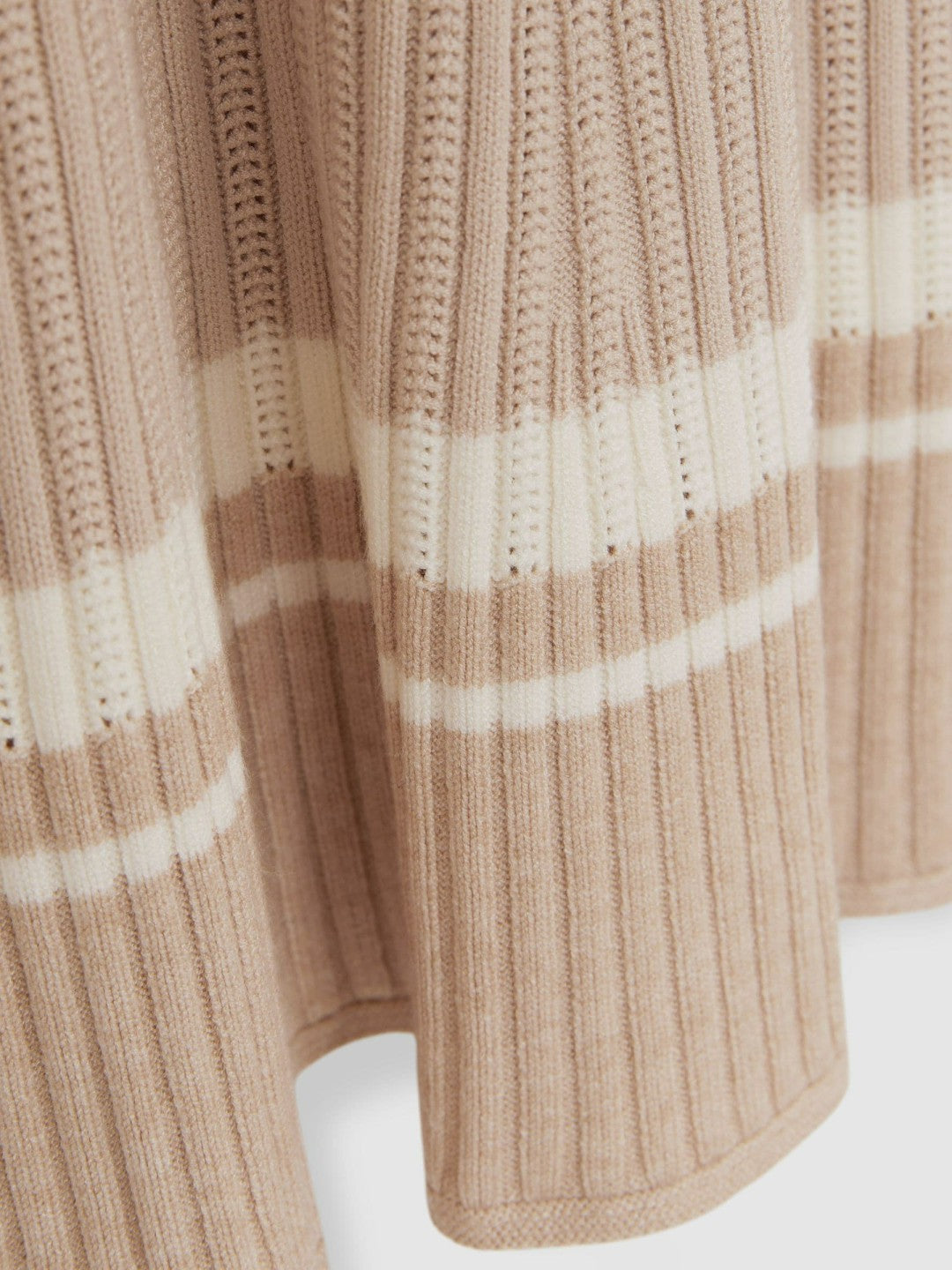 Reiss 4-9 yrs Rib-Knit Pointelle Flared Dress in Pale Pink