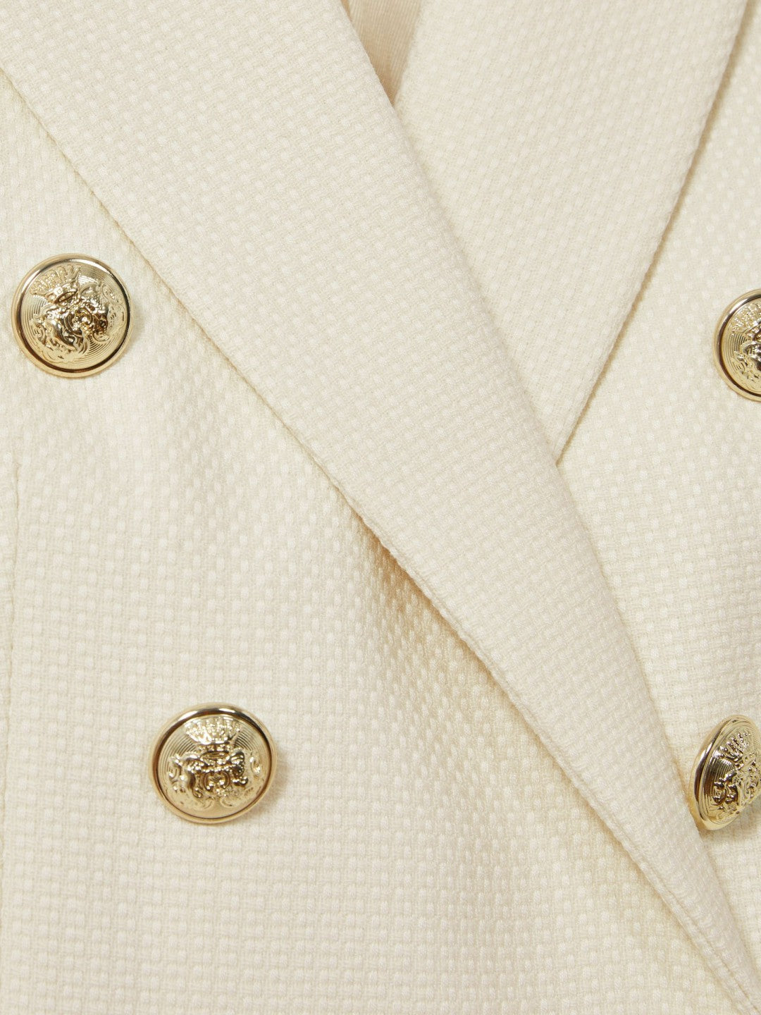 Reiss Tailored Fit Textured Double Breasted Blazer in White