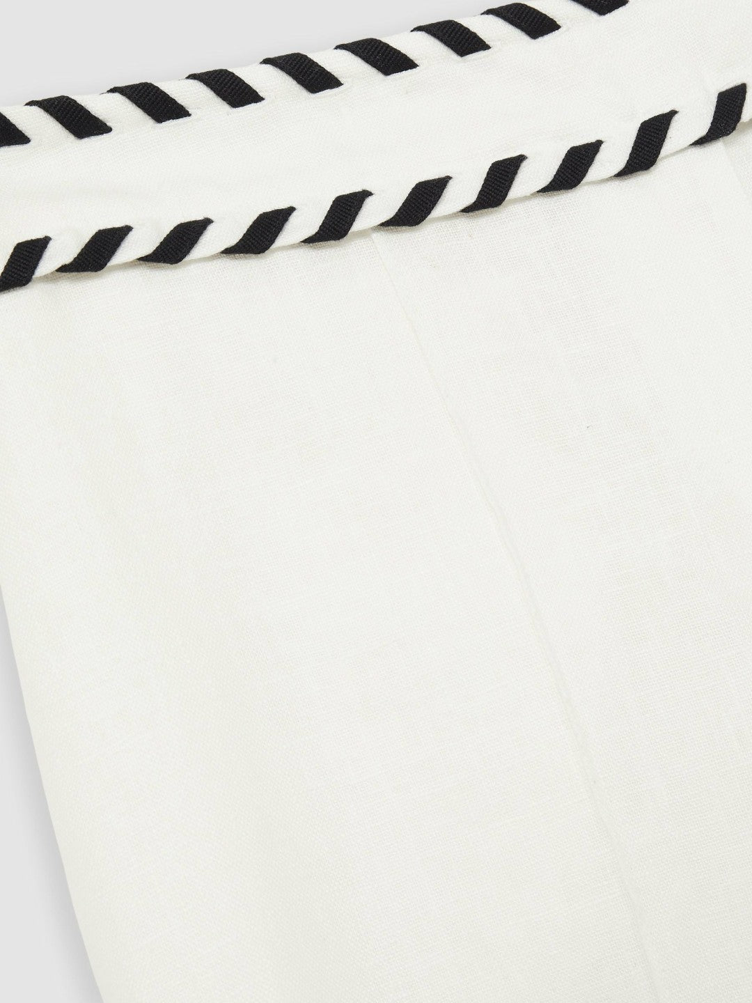 Reiss Linen Wide-Leg Whipstitch Trousers in White
