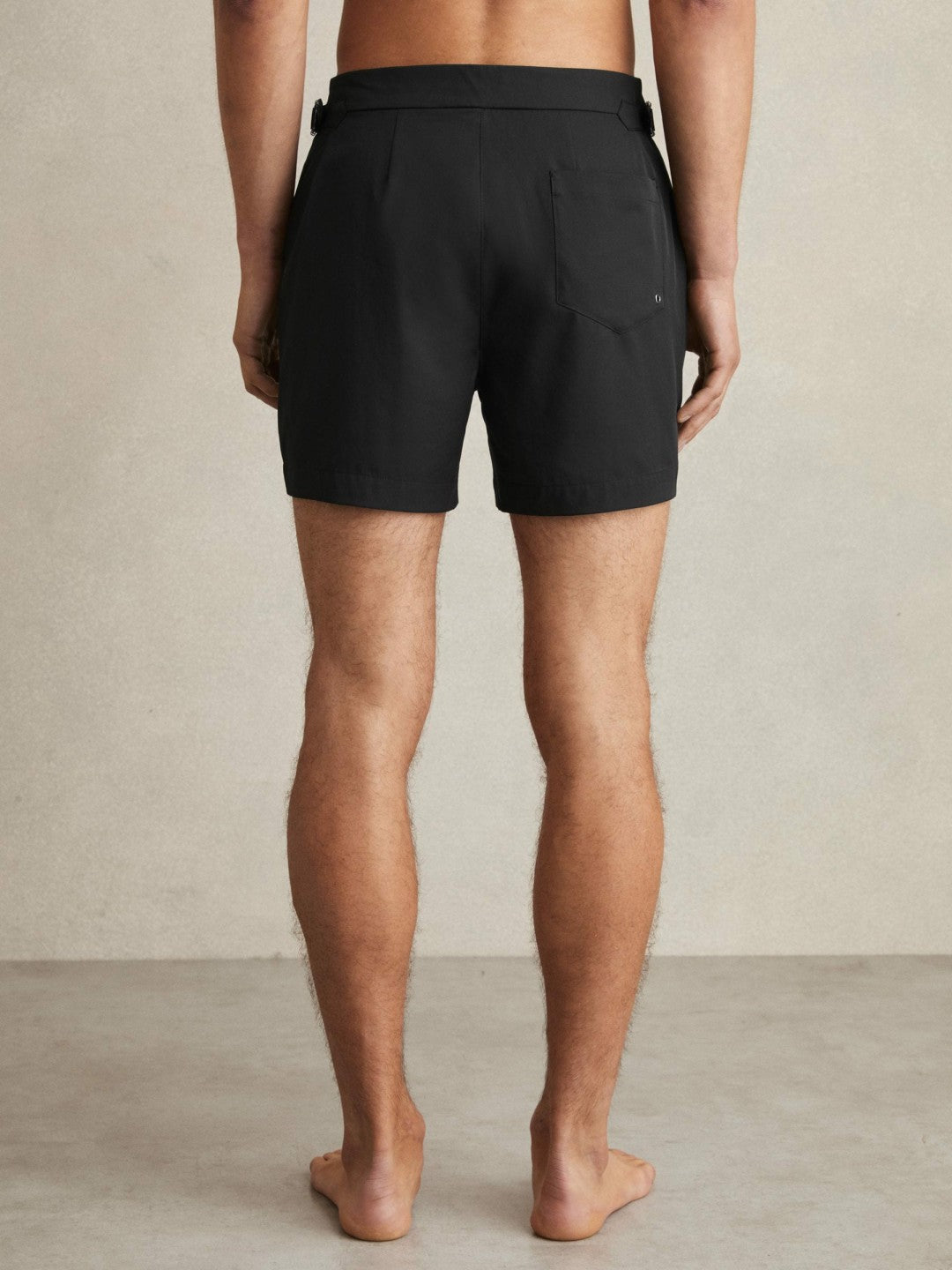 Reiss Side-Adjuster Swim Shorts in Black