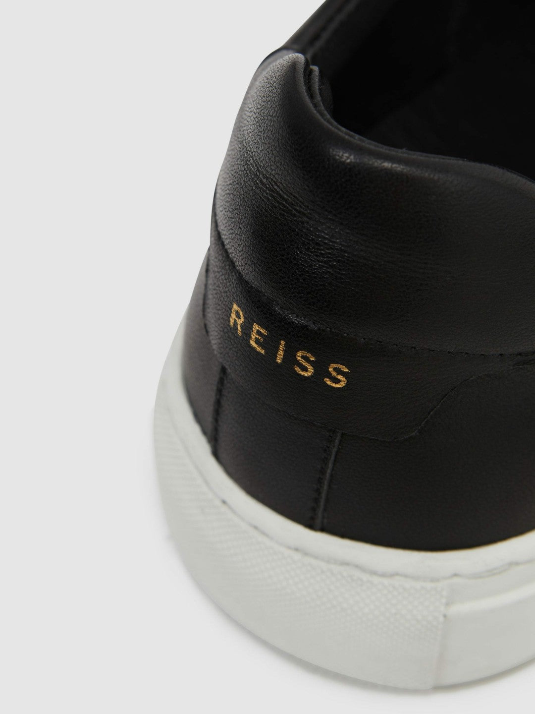 Reiss Leather Low-Top Trainers in Black