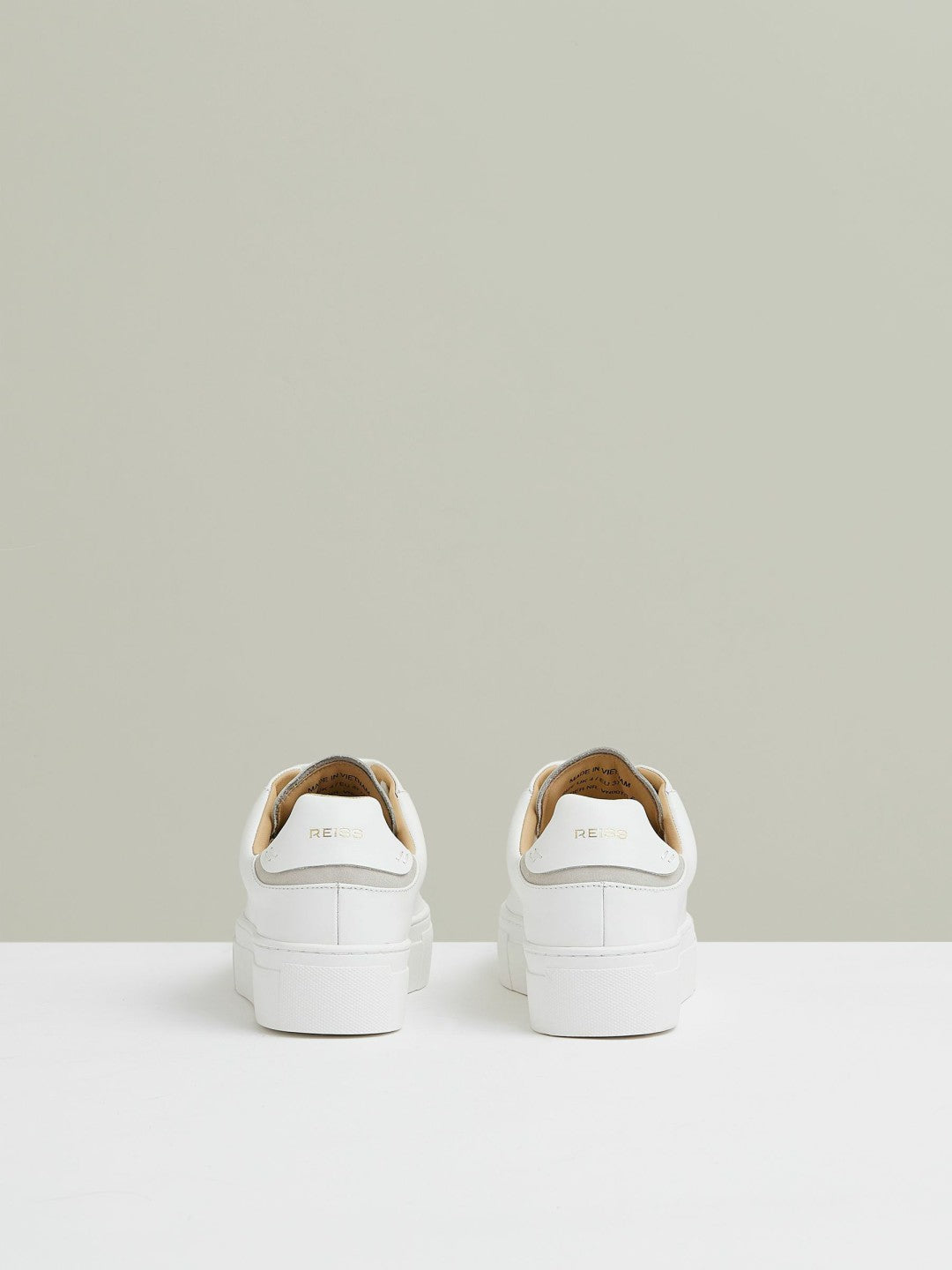 Reiss Leather Low-Top Trainers in White