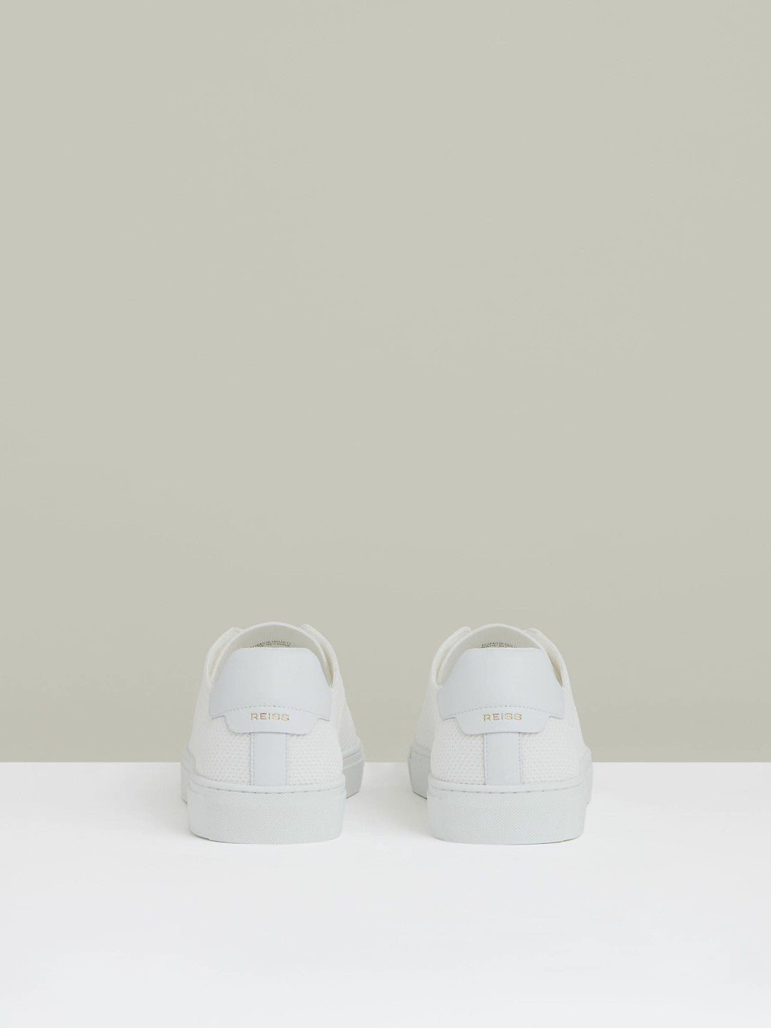 Reiss Knitted Low-Top Trainers in White