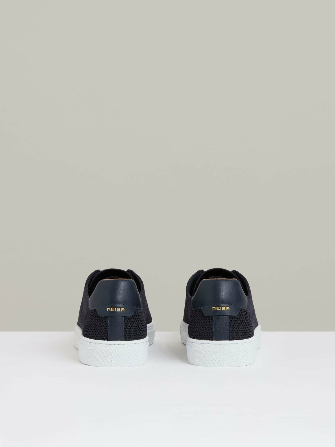 Reiss Knitted Low-Top Trainers in Navy