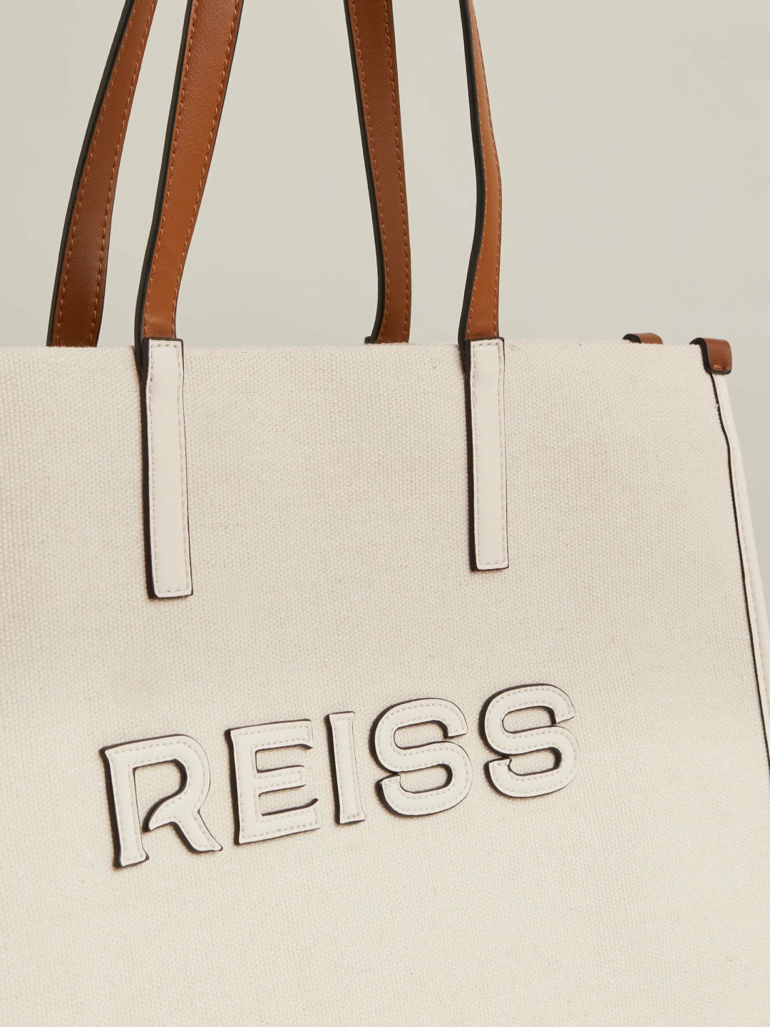 Reiss Featured - Canvas Logo Tote Bag in Natural