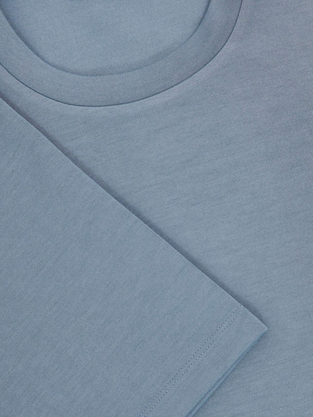 Reiss Interlock Jersey Crew Neck T-Shirt in Airforce Blue