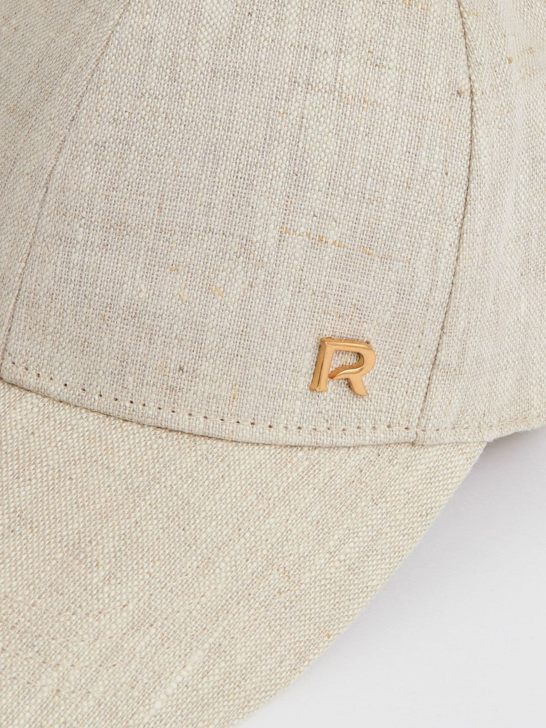 Reiss Linen Logo Baseball Cap in Neutral
