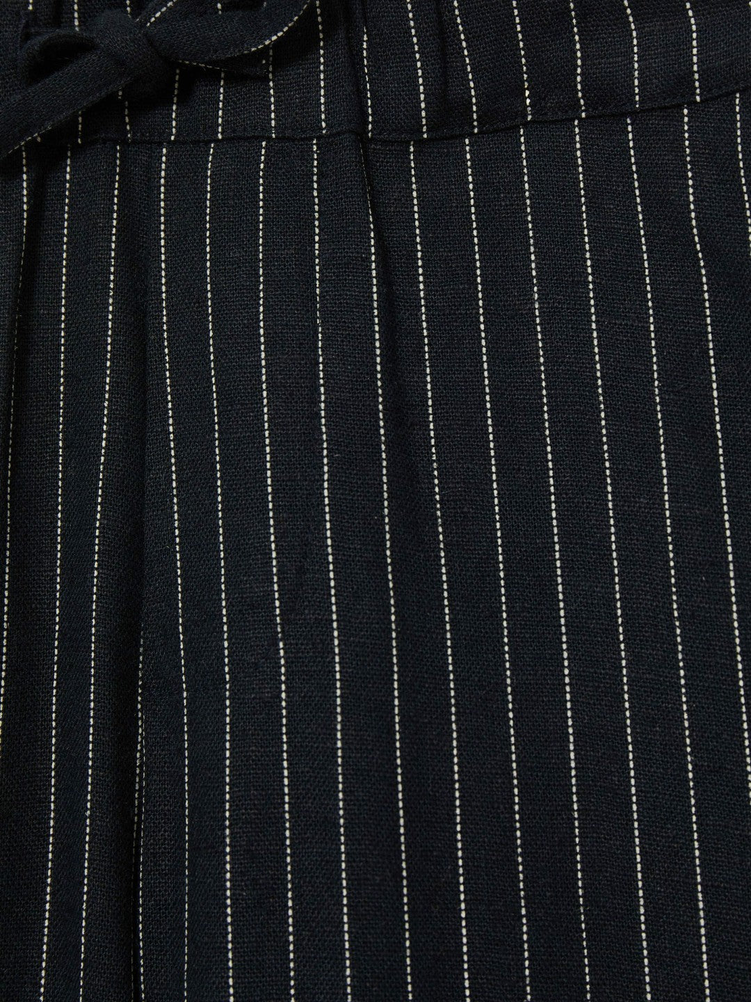 Reiss Sale - Linen-Blend Drawstring Trousers in Navy Stripe