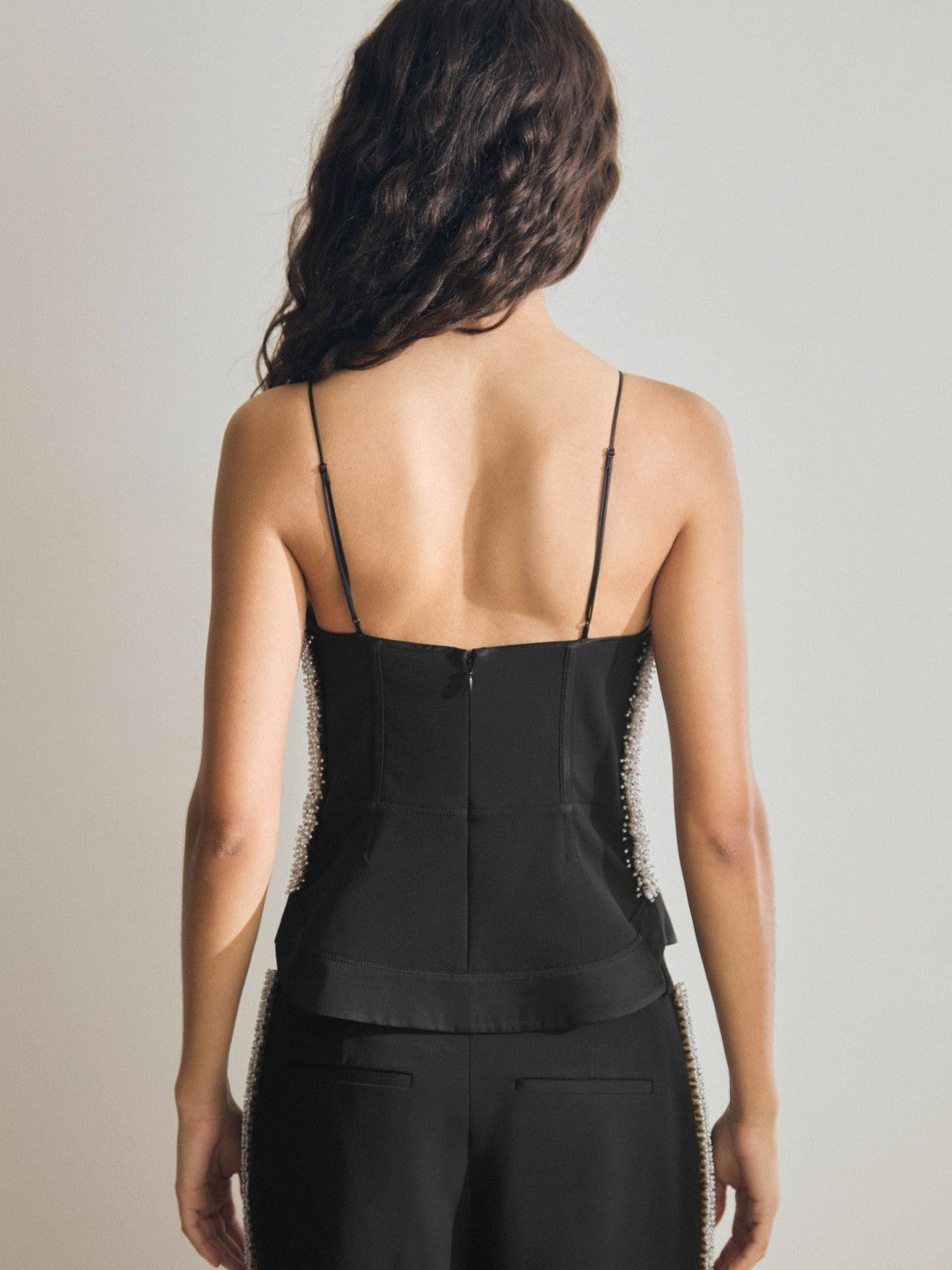 Reiss Featured - Atelier Embellished Corset Top in Black