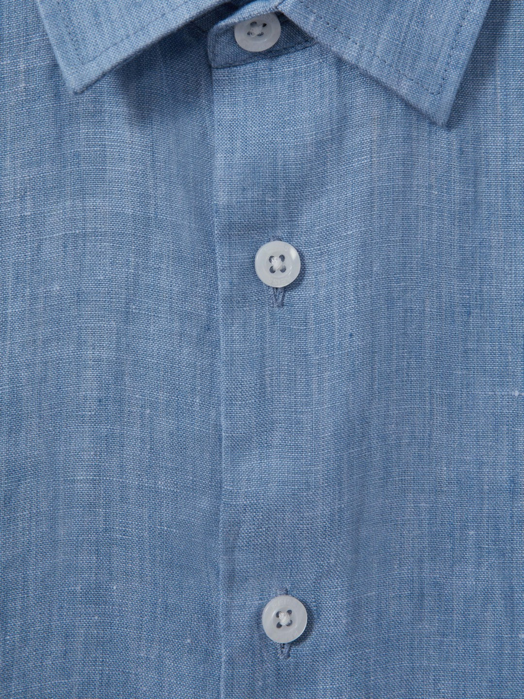 Reiss Best Seller - 3-9 yrs Short Sleeve Linen Shirt in Sky Blue