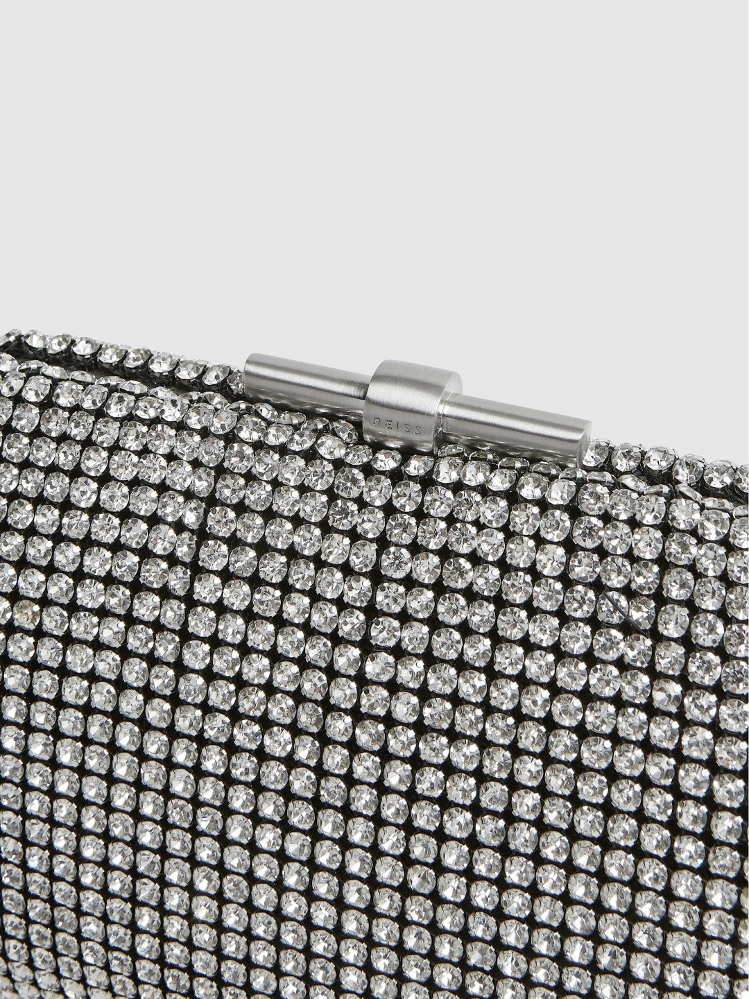 Reiss Popular Choice - Embellished Clutch Bag in Silver