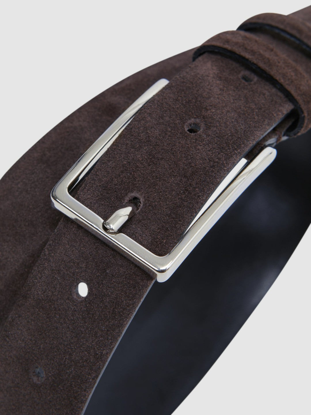 Reiss Suede Belt in Chocolate