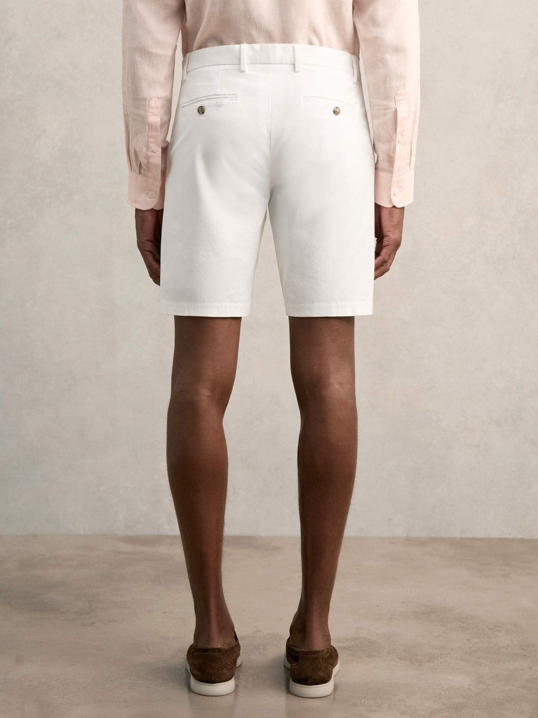 Reiss Cotton Chino Shorts with Stretch in White