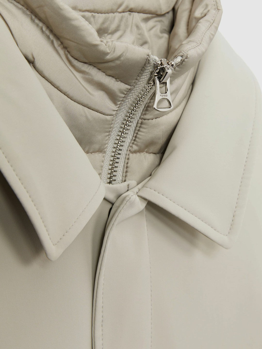 Reiss Offer - 13-14 yrs Gabardine Coat with Removable Gilet in Stone