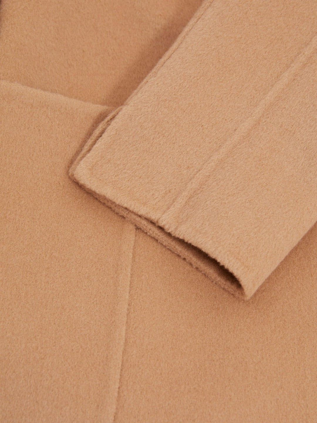 Reiss Wool Blend Double Breasted Blindseam Coat in Light Camel