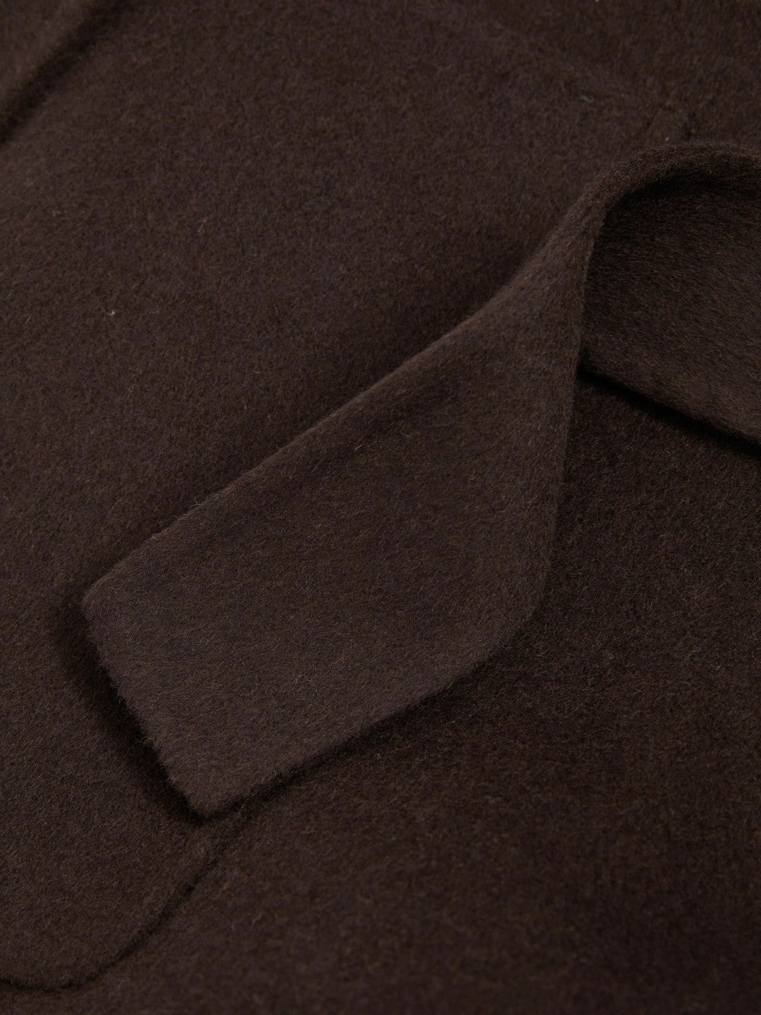 Reiss Wool Blend Double Breasted Blindseam Coat in Chocolate