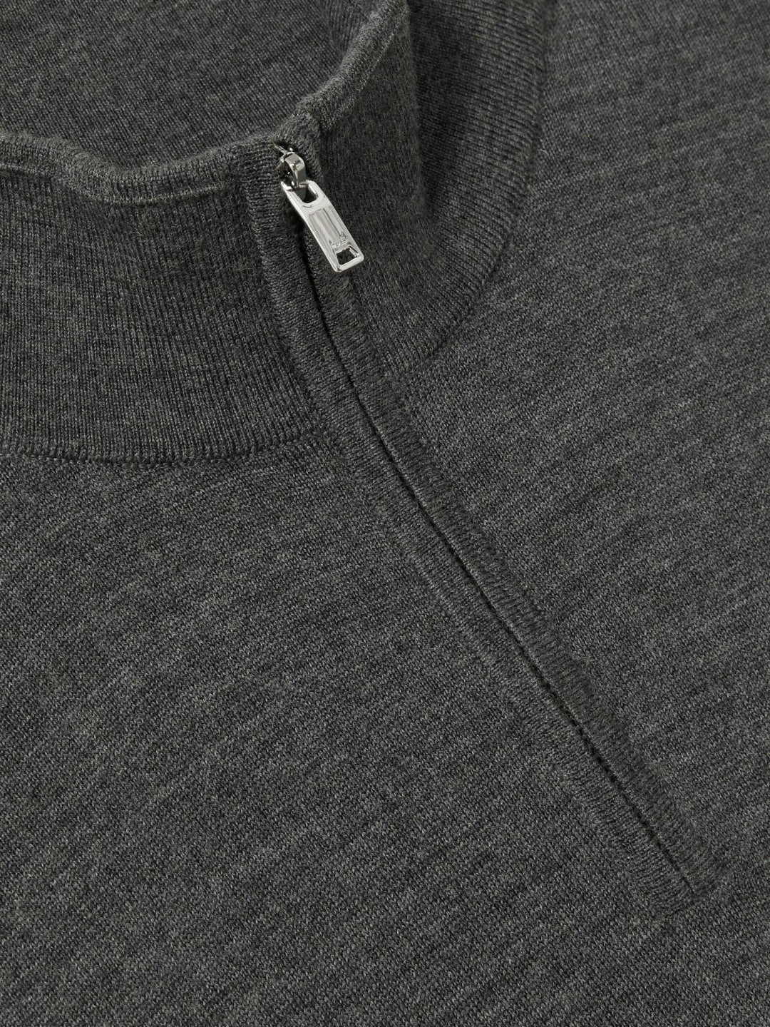 Reiss Merino Wool Half-Zip Jumper in Derby Grey Marl