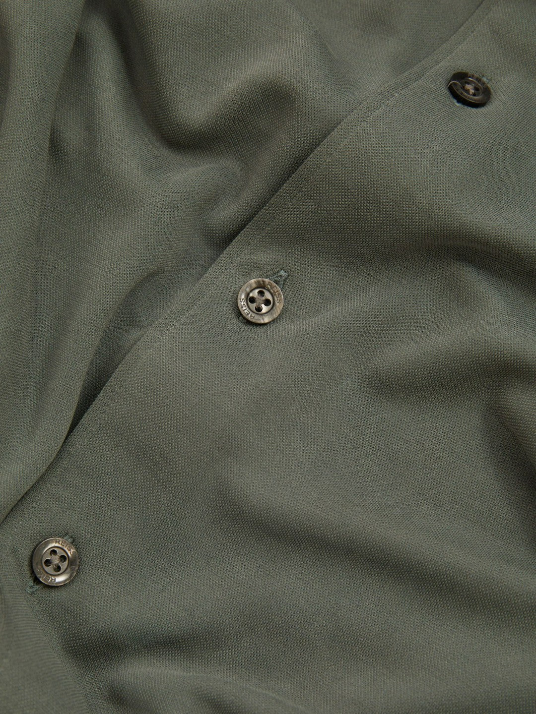 Reiss Modal Blend Cutaway Collar Shirt in Green Smoke