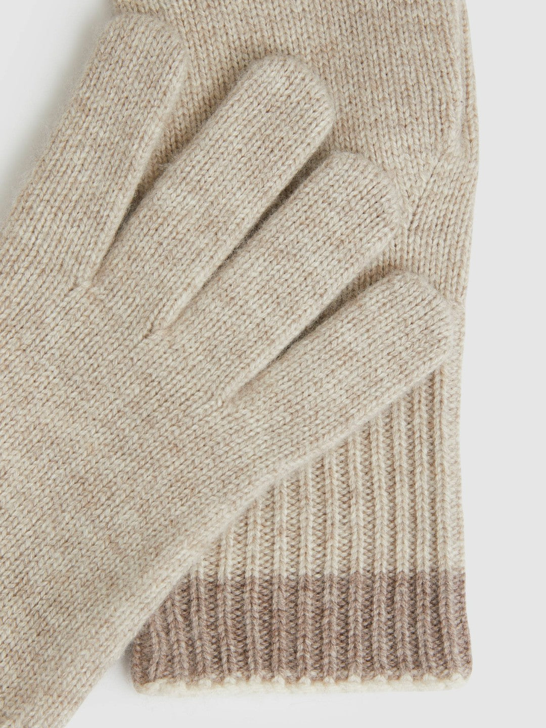 Reiss Value - Wool Blend Tipped Gloves in Taupe