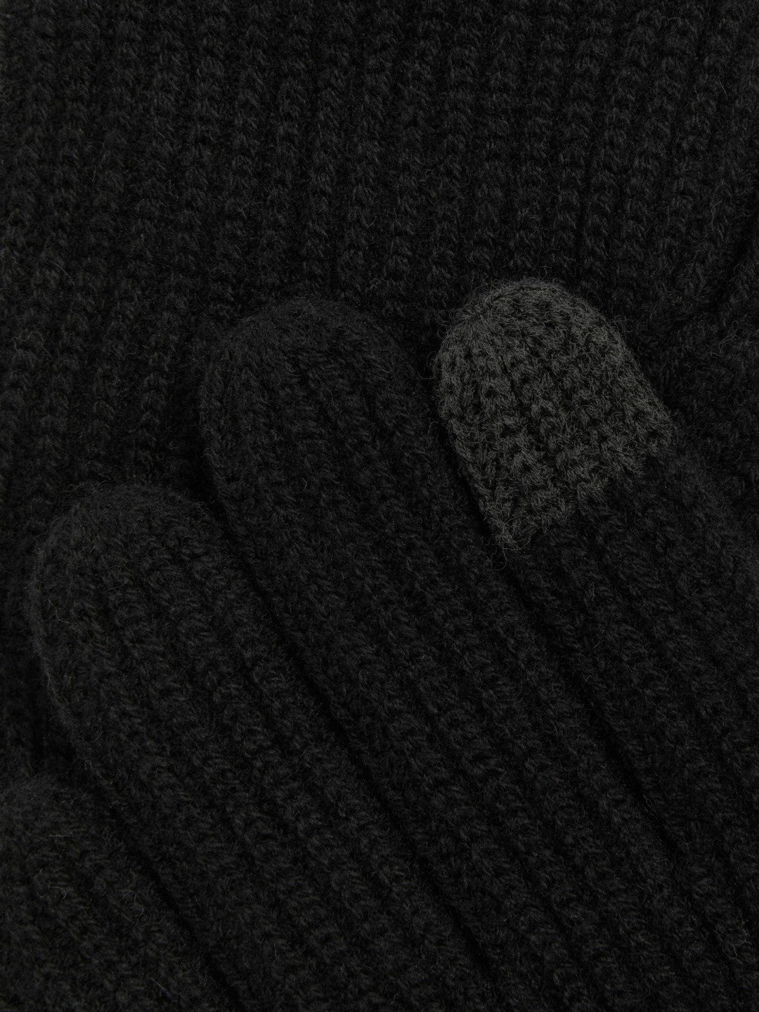 Reiss Featured - Ribbed-Merino Touchscreen Gloves in Black