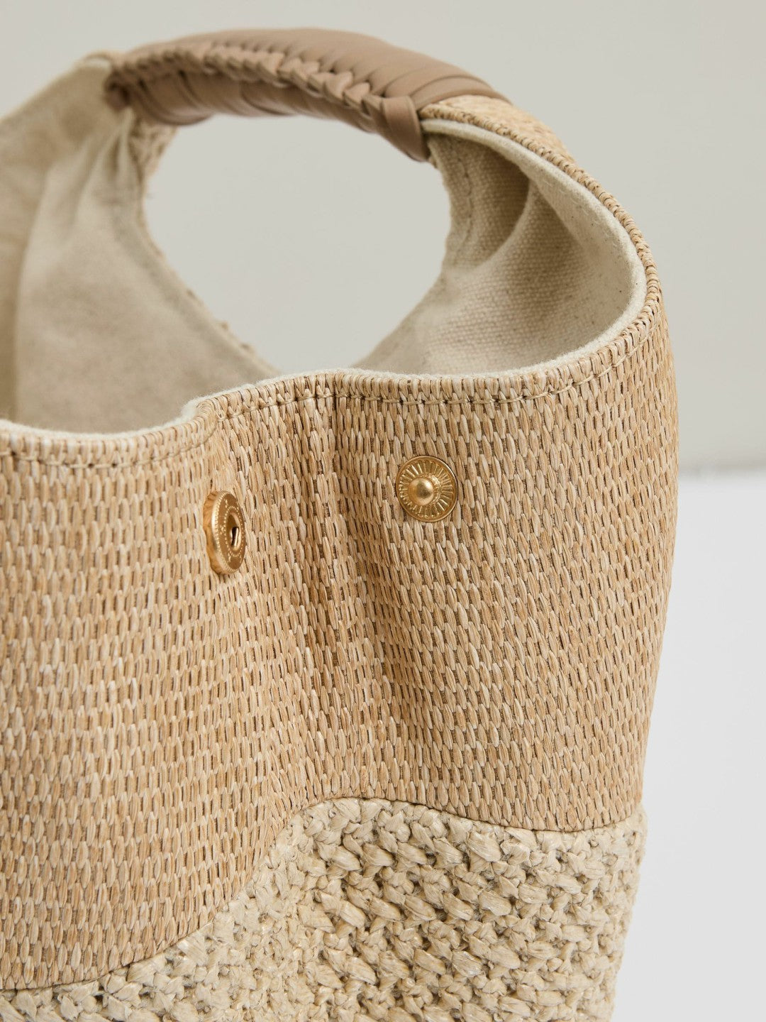 Reiss Raffia Patchwork Clutch Bag in Natural
