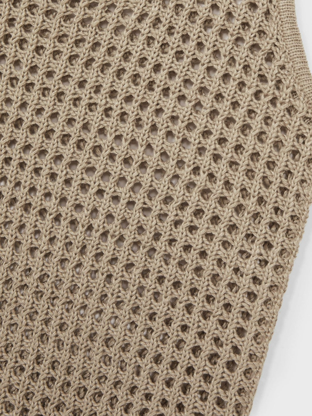 Reiss Linen Open Knit Vest in Stone