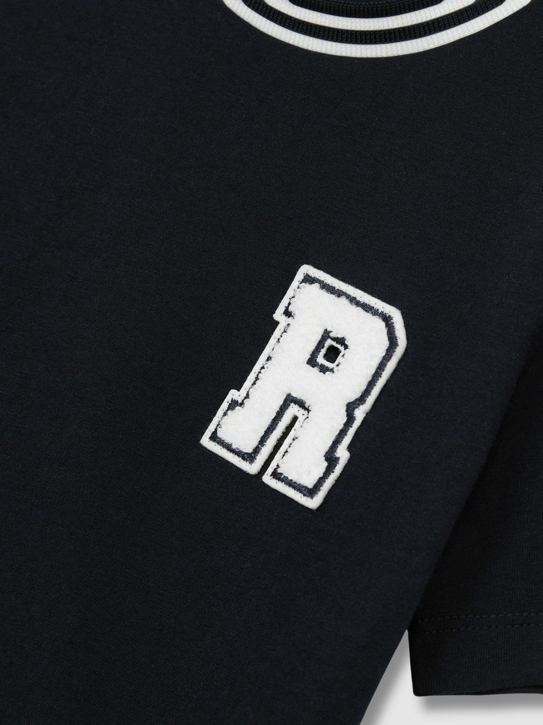 Reiss Offer - 13-14 yrs Cotton Letter Patch T-Shirt in Navy