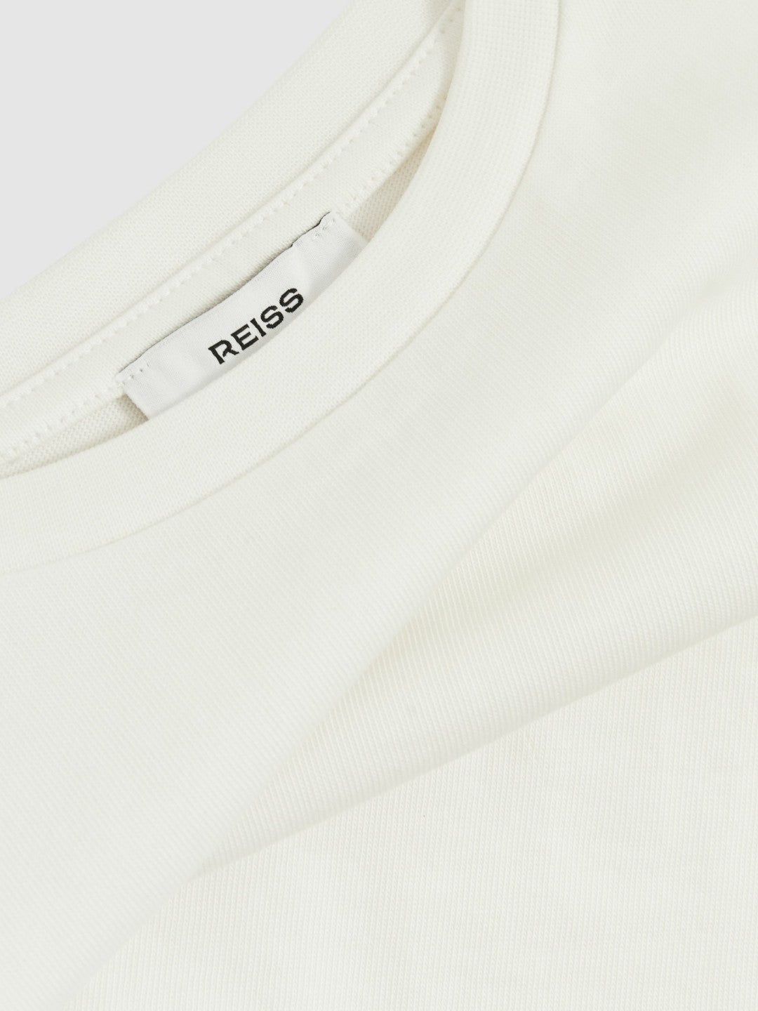 Reiss 4-9 yrs Oversize Cotton Cropped T-Shirt in Ivory