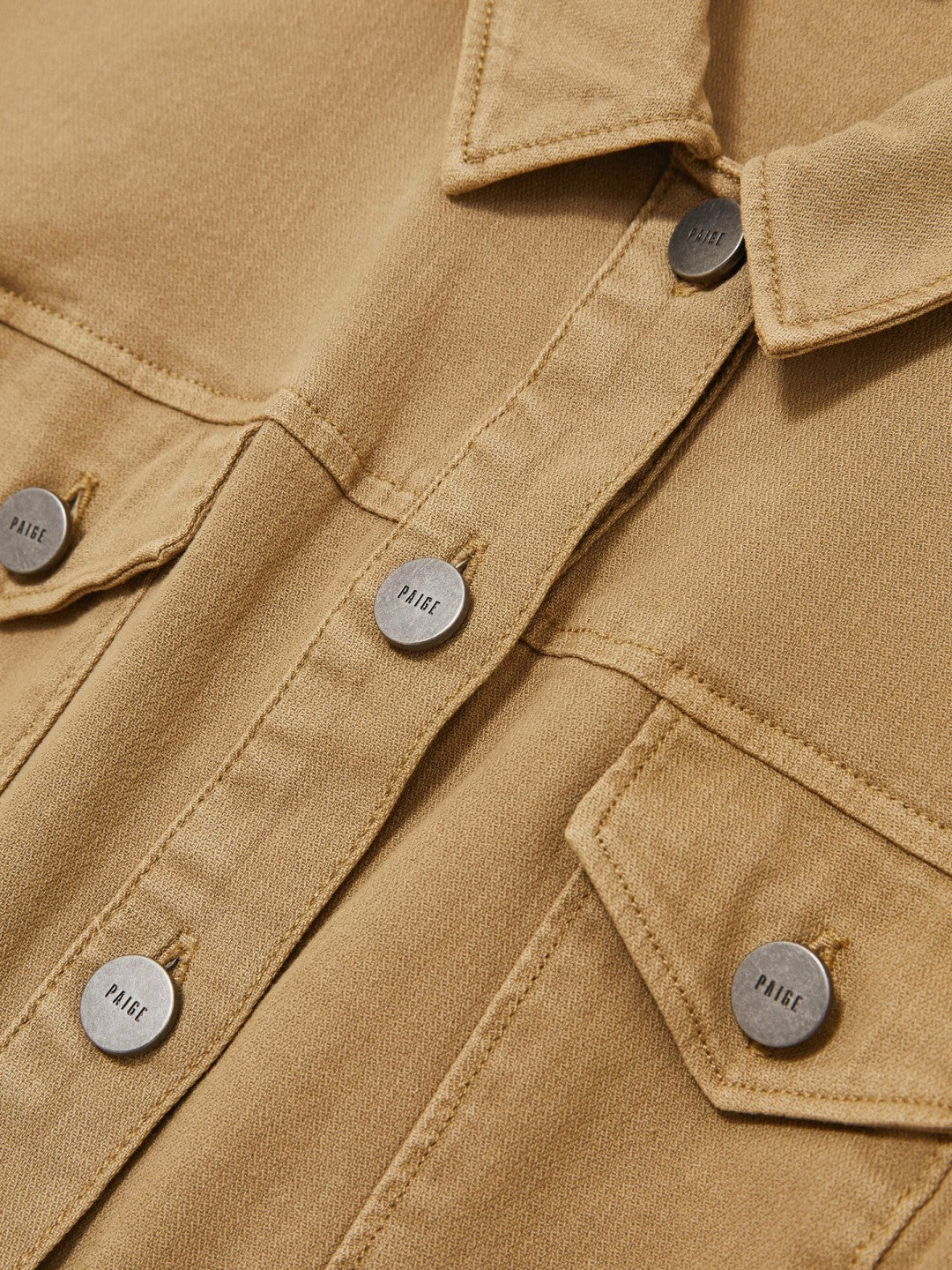 Reiss Paige Fern Beige Denim Button Through Mini Dress in Fern Beige
