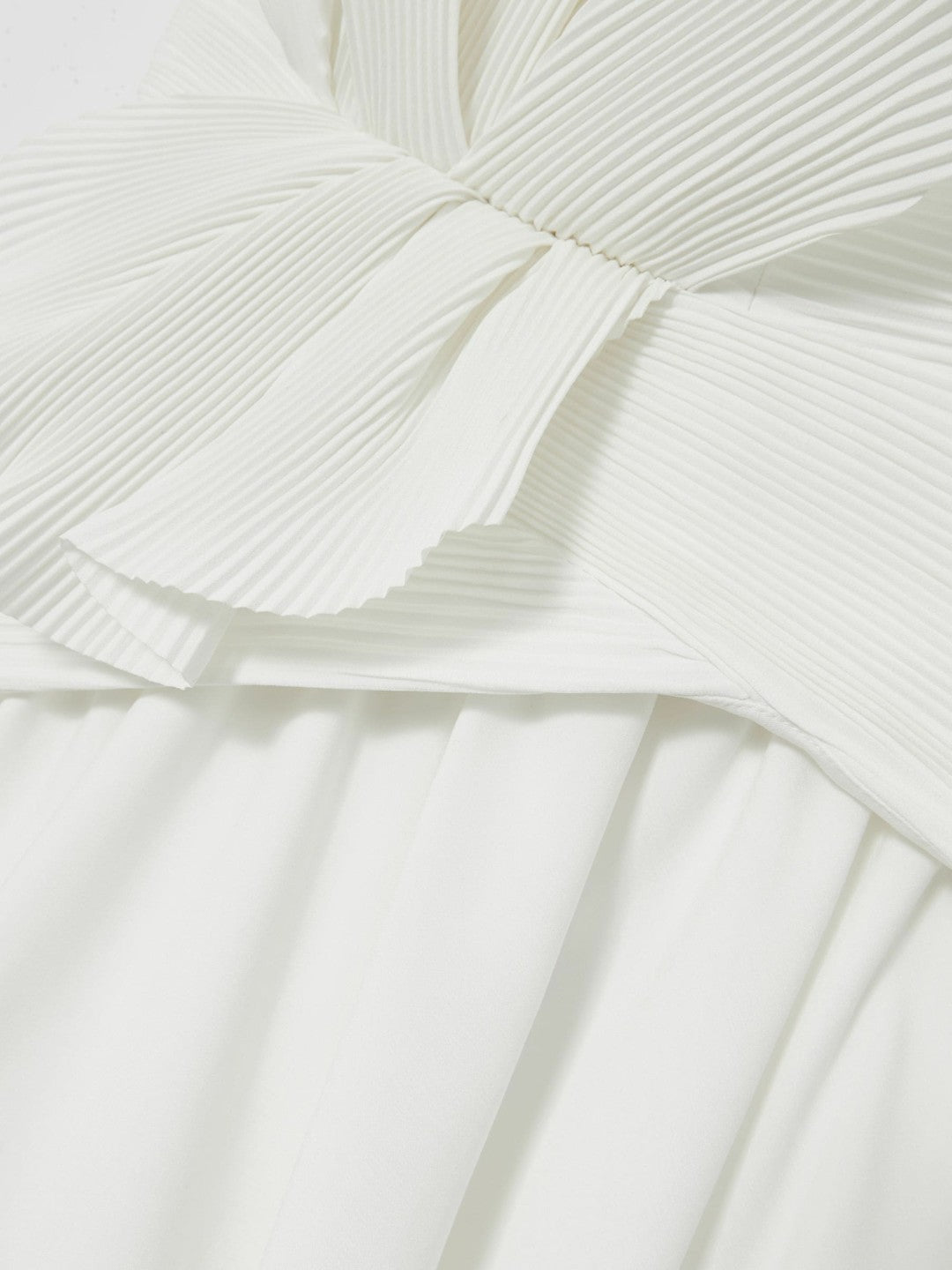Reiss Acler Ivory Plissé Fan Strapless Maxi Dress in Ivory