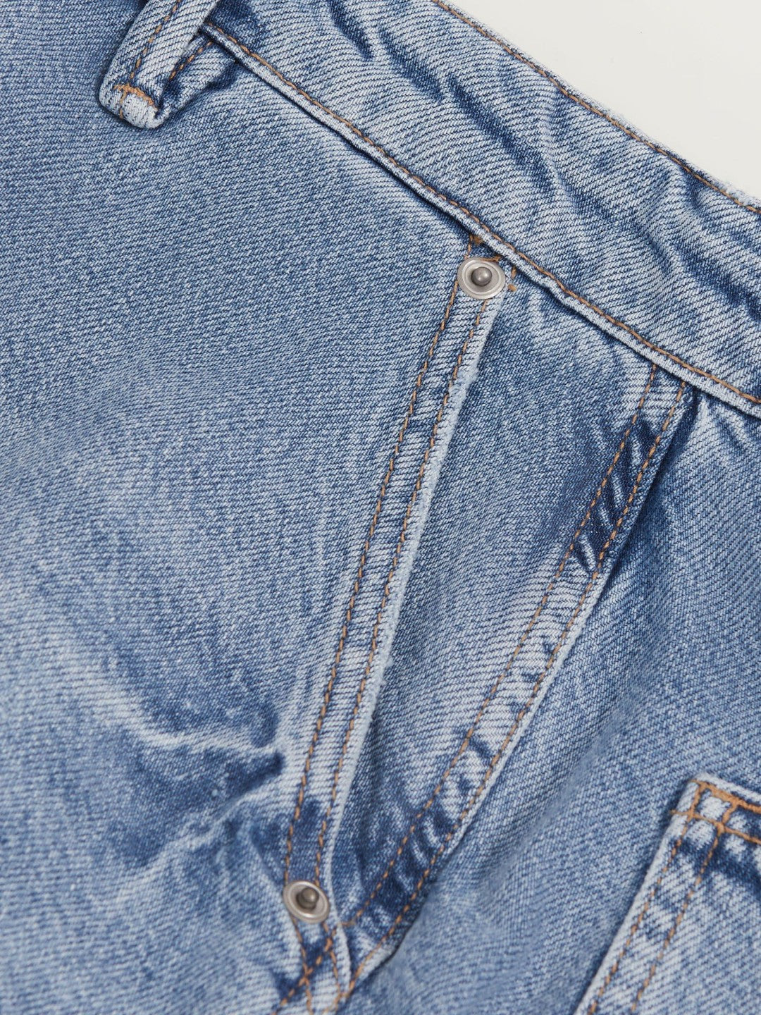Reiss 90S Long 100% Cotton Shorts in Indigo Blue