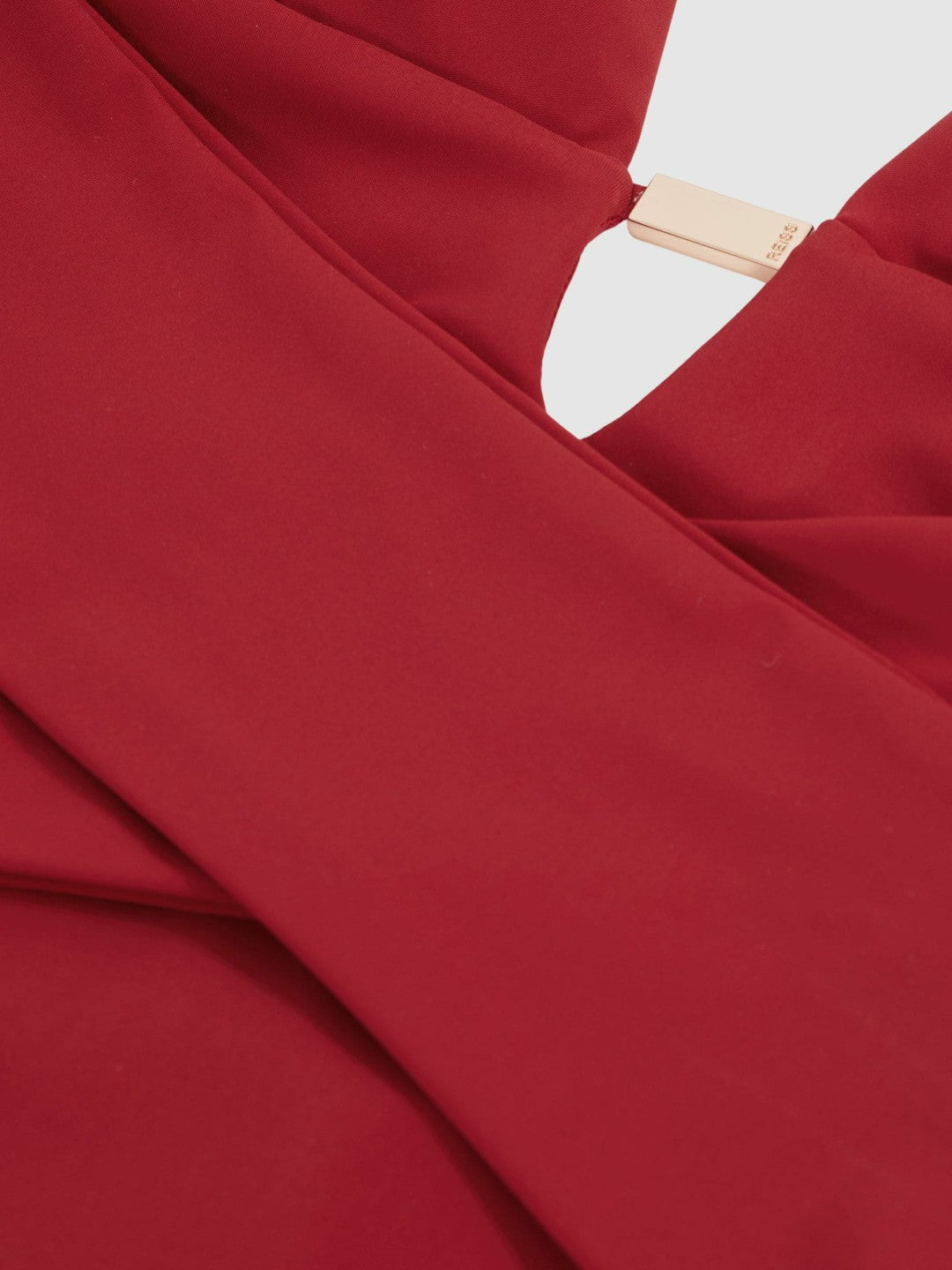 Reiss Offer - Plunge Halterneck Swimsuit in Dark Red